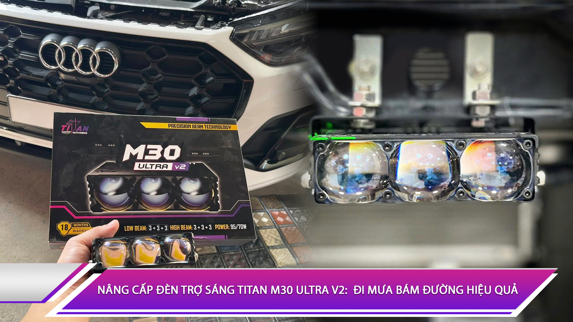Nâng cấp đèn trợ sáng Titan M30 Ultra V2: Giải pháp đi mưa bám đường hiệu quả